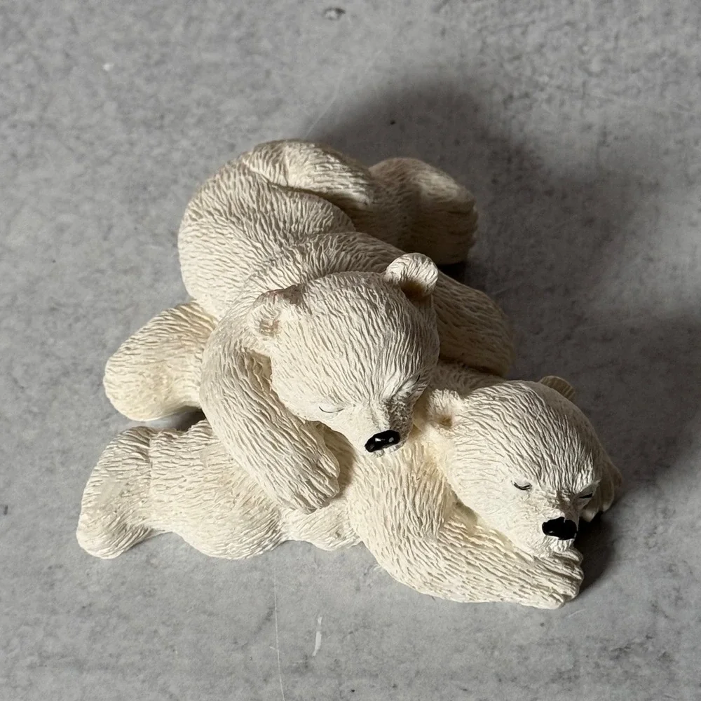 Alaska Polar Pals Jack Jill Polar Bear Resin Figurine Sculpture Twin Cubs Bears - Picture 10 of 15